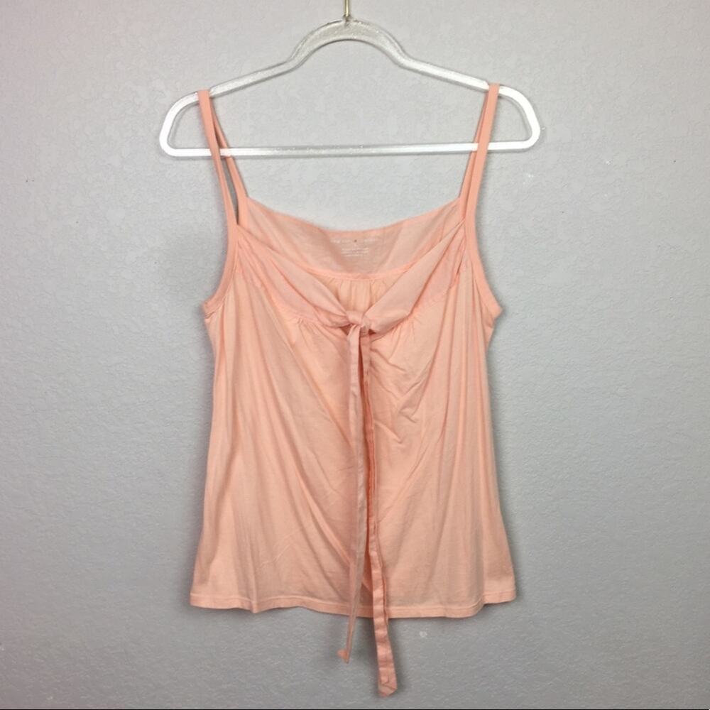 NEW YORK & CO 40% Modal Peach Tie Front Tank